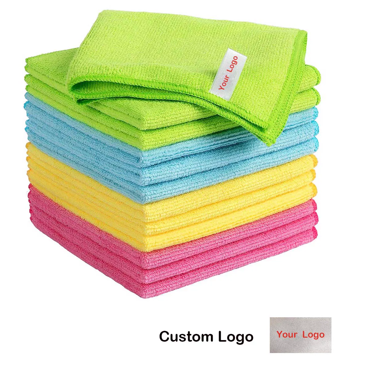 Custom logo on microfiber towel
